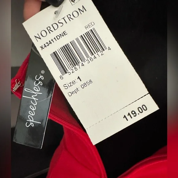 Speechless Red Prom / PageantGown with Halter Neckline and Silver Embellishments - Picture 9 of 10